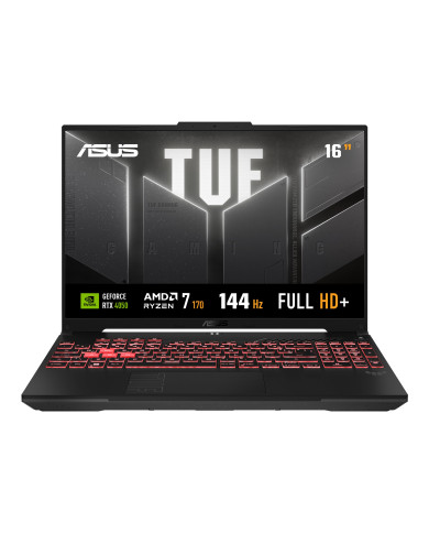 LAPTOP ASUS TUF  A16 FA607NUQ-RL015  / AMD RYZEN 7 170 / 16GB  RAM DDR5 / 512GB SSD DISCO SOLIDO / TARJETA DE VIDEO 6GB RTX4050