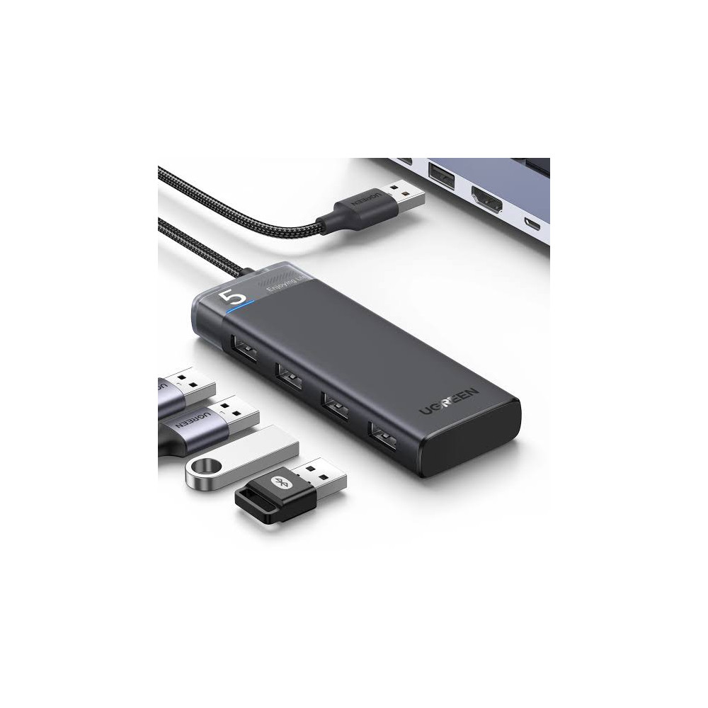 HUB USB CM653 UGREEN 4USB-A 3,2 MULTIFUNCION GRIS / 01-02-107