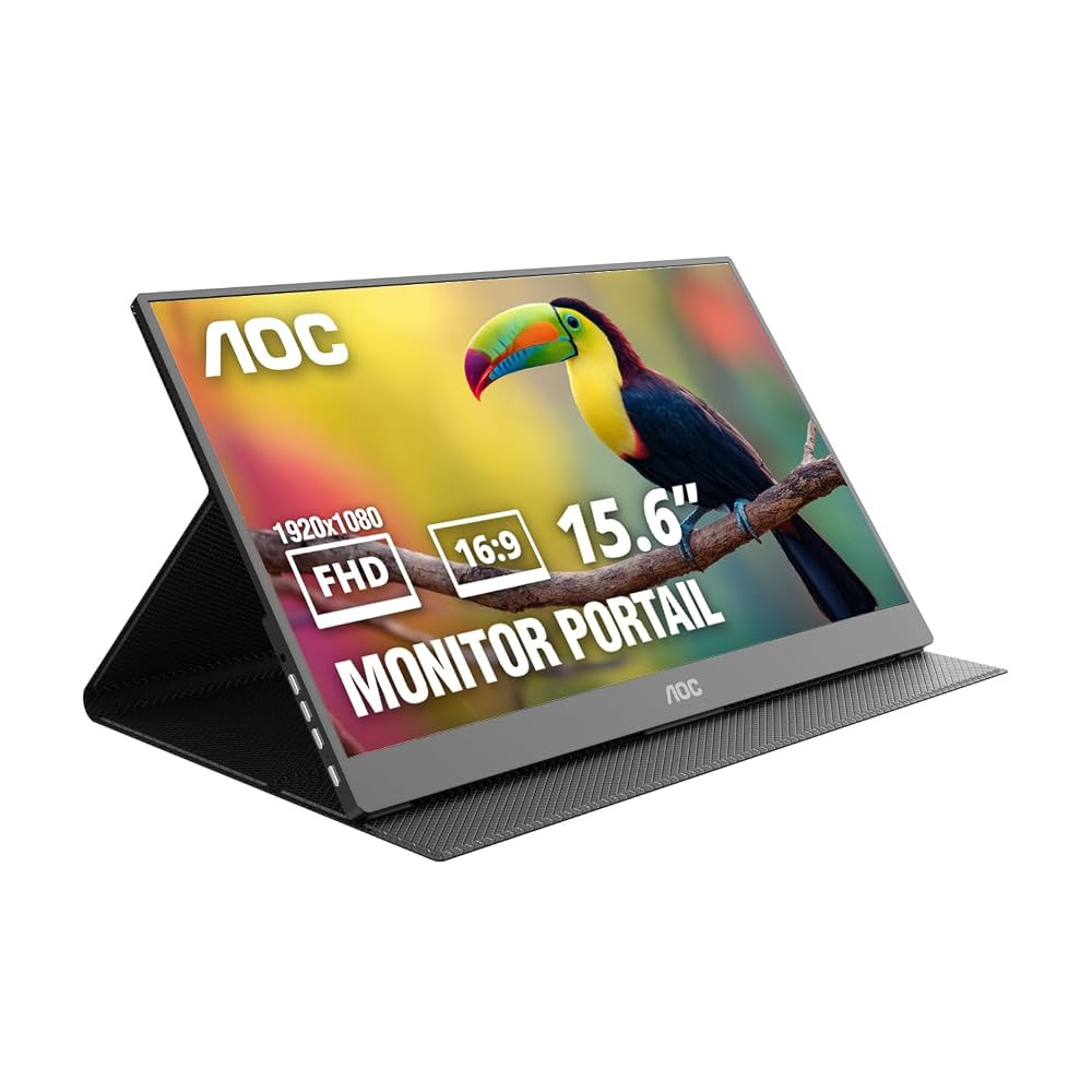 MONITOR AOC/PORTABLE 16T20 16PULG 1920X1080 PIXELES FHD IPS 60HZ 4MS USB-C PORTATIL