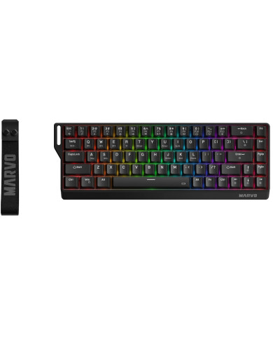 TECLADO MECANICO MARVO KG965W WH SABER 65% TRI-MODO RGB SW BANANA CRYSTAL