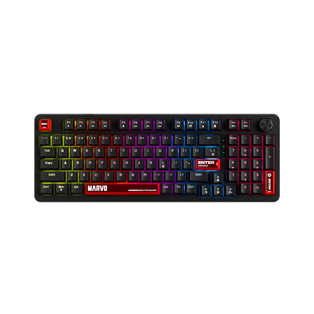 TECLADO MARVO KG937 ARMA 98 95%/SW TNT PEACH/RGB/USB-C/USB-A/ KG937
