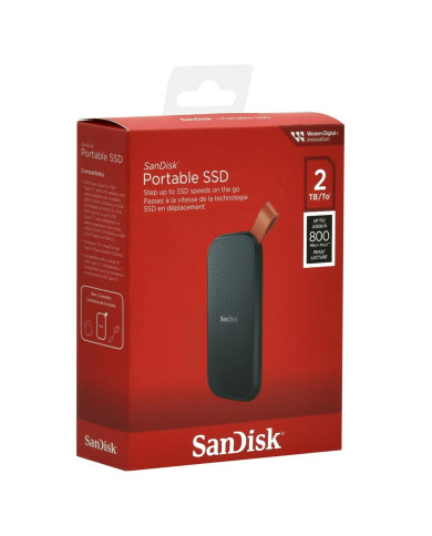 DISCO SOLIDO EXTERNO SANDISK 2TB 800MBS USB 3.2 ANTI-GOLPES NEGRO / SDSSDE30-2T00-G26