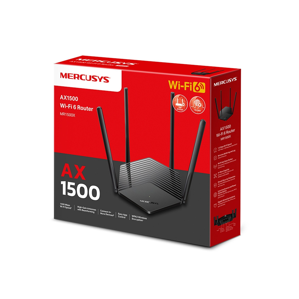 ROUTER MERCUSYS AX1500 MR62X WIFI6 ISP TR-069 1,5MPS DUAL BAND