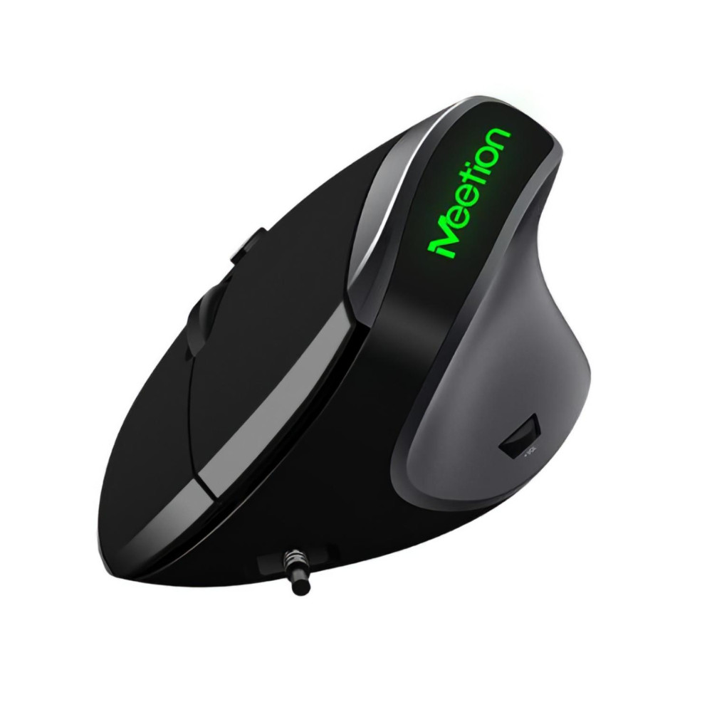 MOUSE VERTICAL MEETION M390 USB NEGRO DESDE 1200 HASTA 3600DPI 5BOTONES
