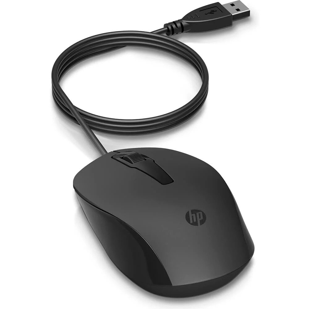 MOUSE USB HP 150 NEGRO 160DPI AMBIDIESTRO ERGO