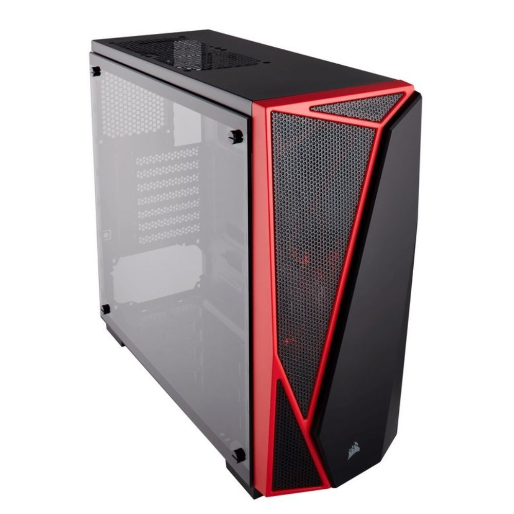 CASE CORSAIR SPEC-04 CRYSTAL RGB CARBIDE NEGRO/ROJO