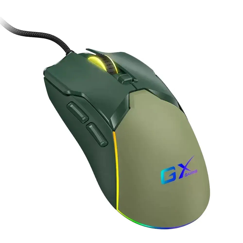 MOUSE GAMER GENIUS M700 ARMY GREEN RGB SCORPION GAMING GX 7200DPI