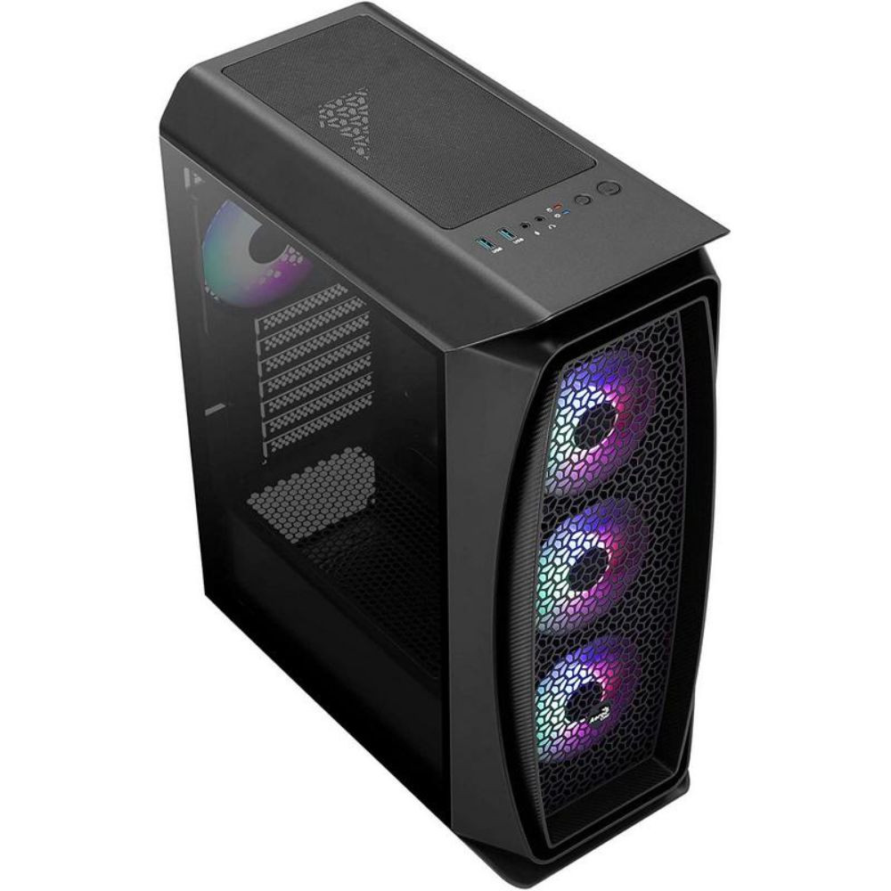 CASE AEROCOOL AERO ONE NEGRO 4FAN 2210-2106001 5,83KG VIDRIO