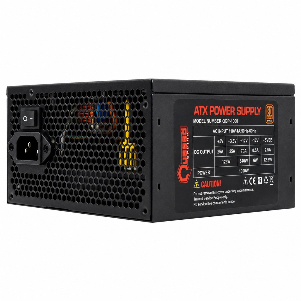 FUENTE DE PODER QUASAD QGP-1000W 80P BRONZA SILENT 14CM_FAN 24P