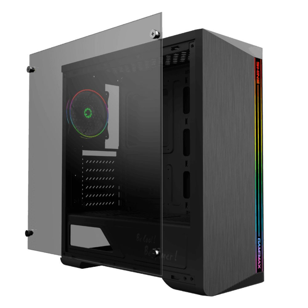 CASE GAMEMAX SHINE G517 NEGRO 400x185x470mm VIDRIO RAINBOW