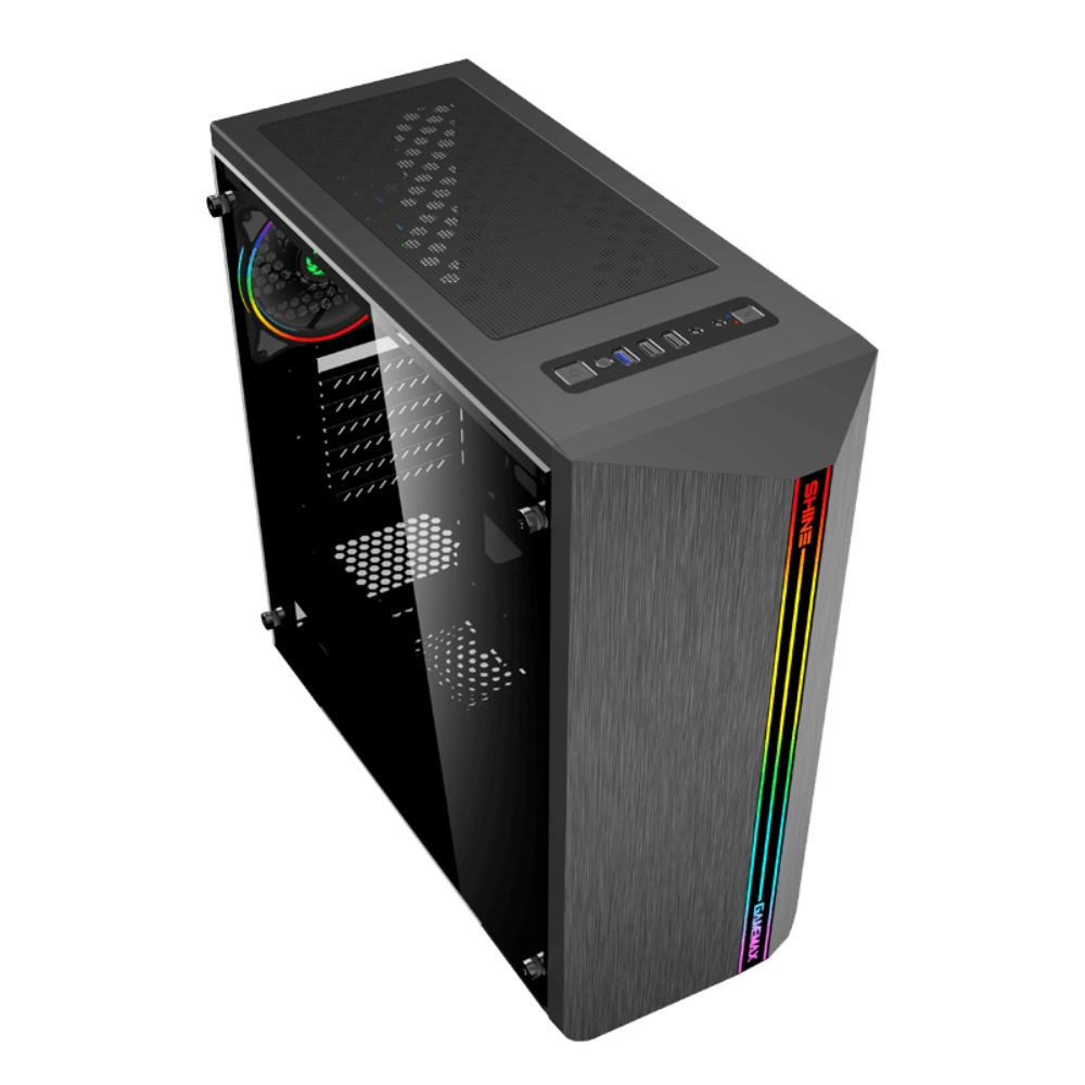 CASE GAMEMAX SHINE G517 NEGRO 400x185x470mm VIDRIO RAINBOW