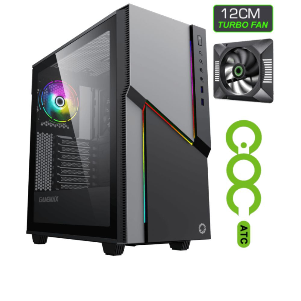 CASE GAMEMAX T805 NINJA COC VIDRIO 390x210x445mm
