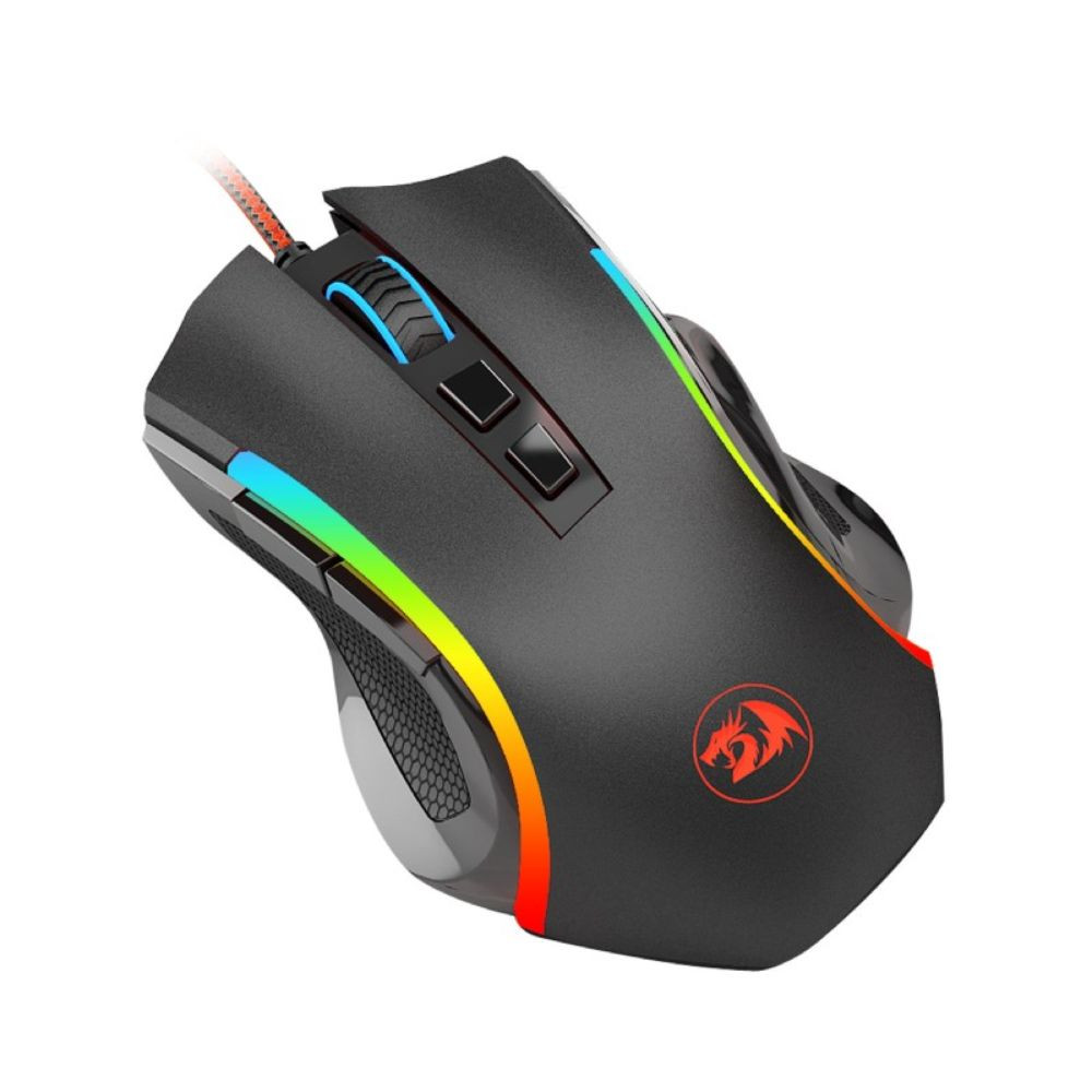 MOUSE REDRAGON GRIFFIN M607 NEGRO RGB USB 7200DPI 7BOT