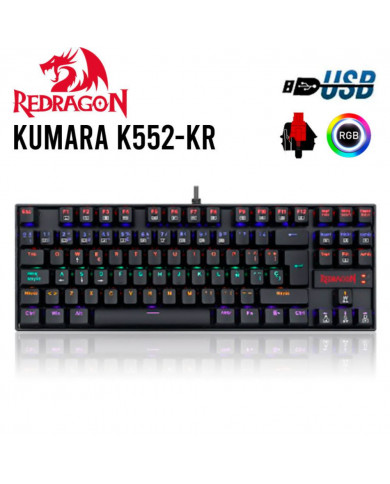 TECLADO REDRAGON K552W-RGB NEGRO KUMARA RED-SWITCH ES MECANICO