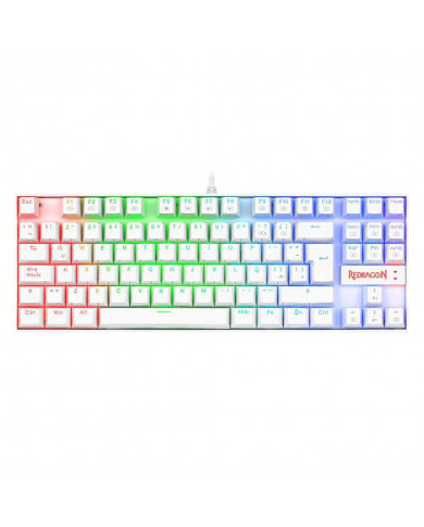 TECLADO REDRAGON K552W RGB BLANCO KUMARA BLUE-SWITCH ES MECANICO
