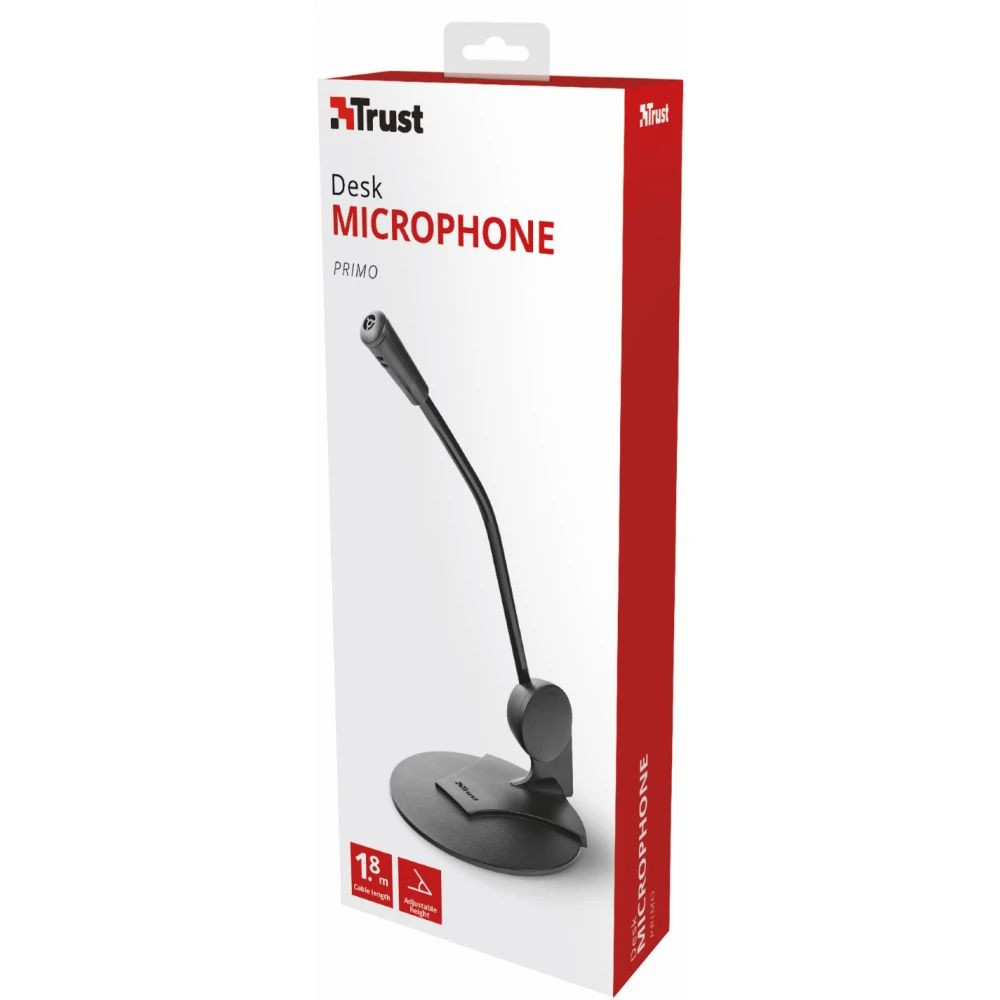 MICROFONO TRUST PRIMO PEDESTAL 3.5MM + ADAPTADOR DOBLE 21674 / 006542