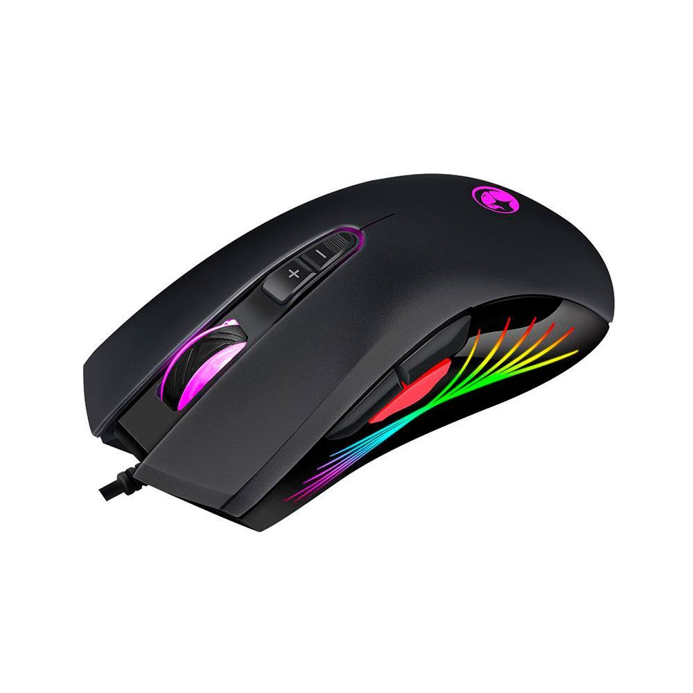 MOUSE MARVO M519 RGB USB NEGRO 12000DPI 8-BOT ERGO