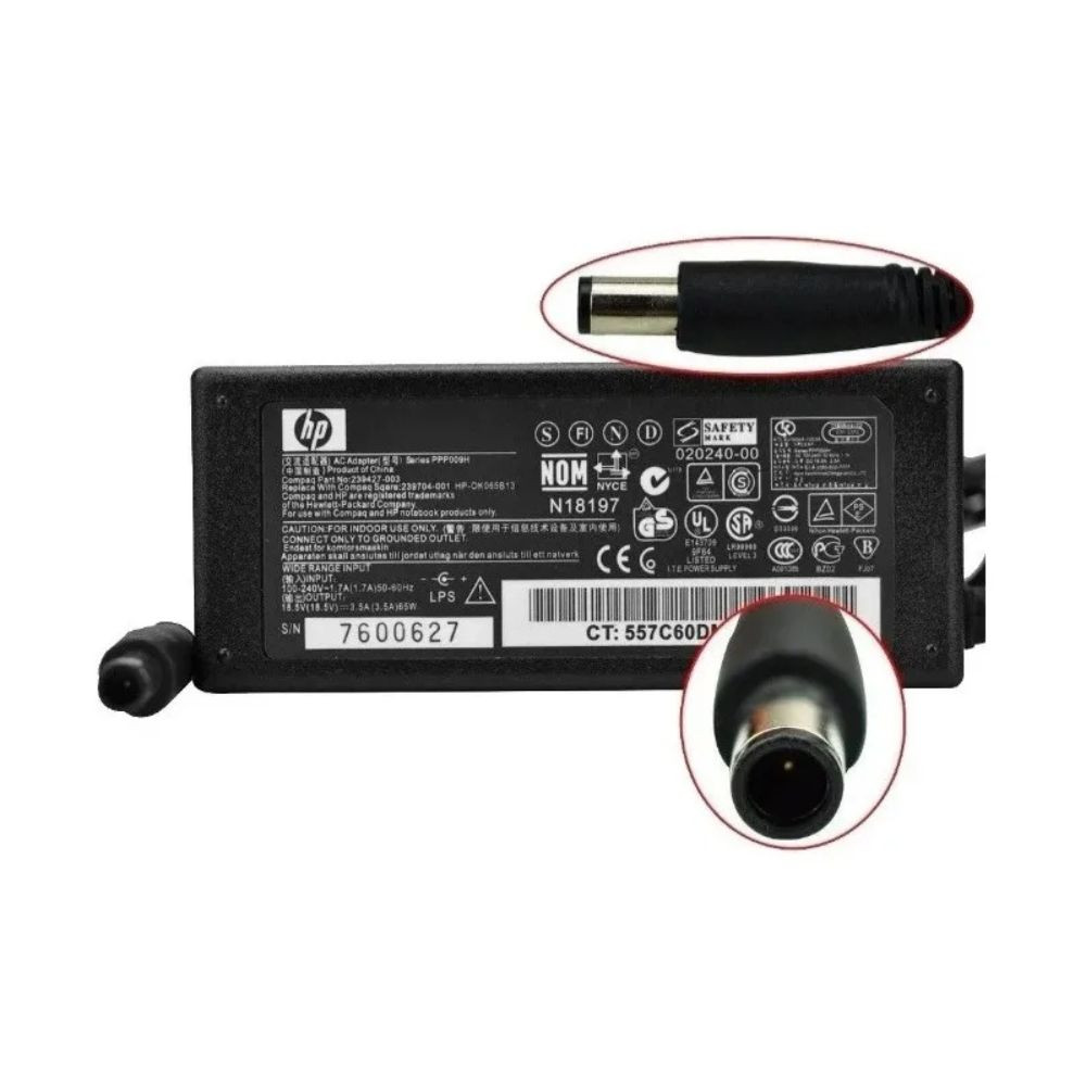 CARGADOR HP 19.5V 3.33A 65W NEGRA FINA / INTLKWAY